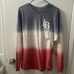 Long Beach Gradient Long Sleeve Tee - Red, White, and Blue